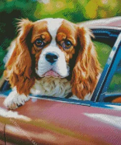 Brown Cavalier King Charles Spaniel Diamond Painting