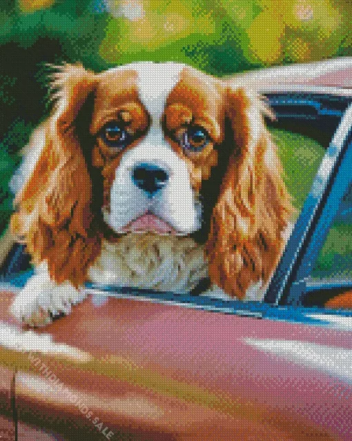 Brown Cavalier King Charles Spaniel Diamond Painting