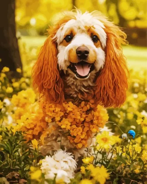 Brown English Cocker Spaniel Diamond Painting