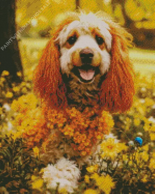 Brown English Cocker Spaniel Diamond Painting