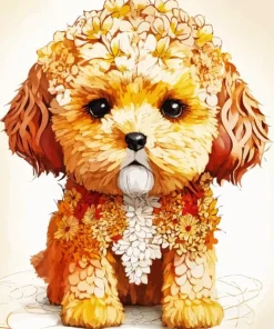 Brown Zuchon Dog Diamond Painting