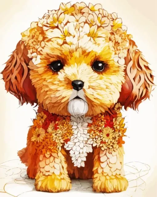 Brown Zuchon Dog Diamond Painting