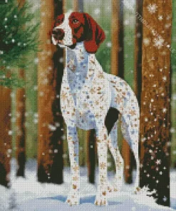 Brown And White German Shorthaired Diamond Painting