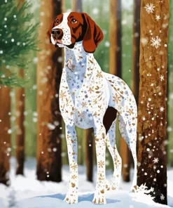 Brown And White German Shorthaired Diamond Painting