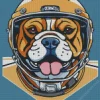 Bulldog With Helmet Diamond Painting