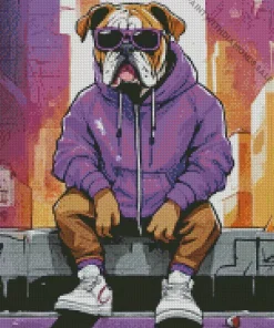 Bulldog With Sunglasses Diamond Painting