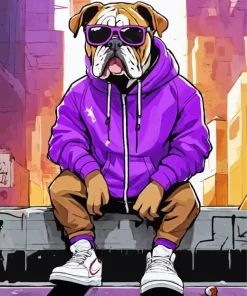 Bulldog With Sunglasses Diamond Painting