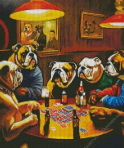 Bulldogs Playing Poker Diamond Painting