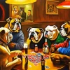 Bulldogs Playing Poker Diamond Painting