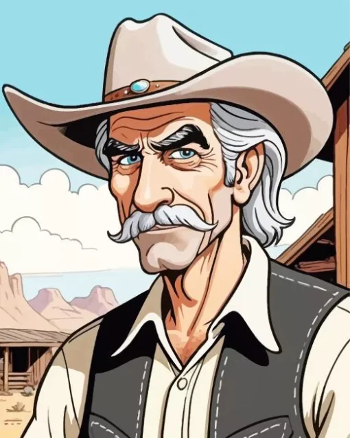 Caricature Sam Elliot Diamond Painting