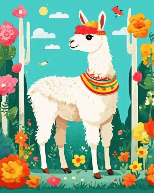 Cartoon Alpaca Diamond Painting