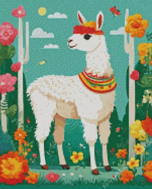 Cartoon Alpaca Diamond Painting