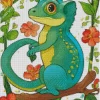 Cartoon Chameleon Diamond Painting