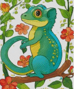 Cartoon Chameleon Diamond Painting