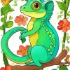 Cartoon Chameleon Diamond Painting