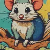 Cartoon Opossum Diamond Painting