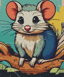 Cartoon Opossum Diamond Painting