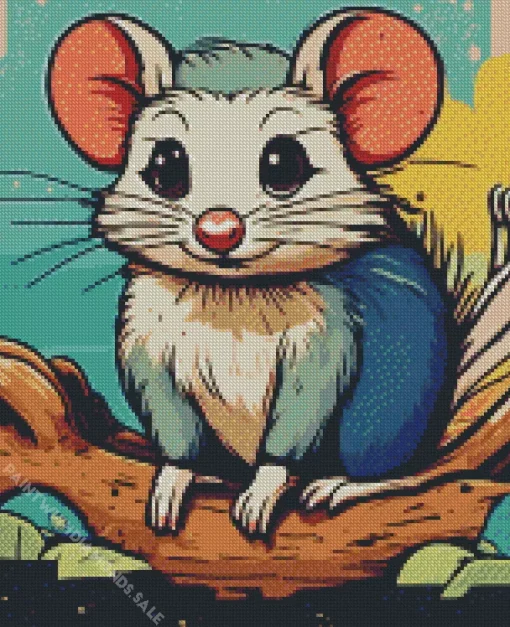 Cartoon Opossum Diamond Painting