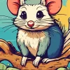 Cartoon Opossum Diamond Painting