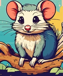 Cartoon Opossum Diamond Painting