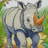 Cartoon Rhino Diamond Painting