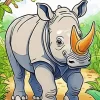 Cartoon Rhino Diamond Painting