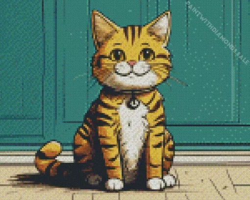 Cartoon Tabby Cat Diamond Painting