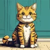 Cartoon Tabby Cat Diamond Painting