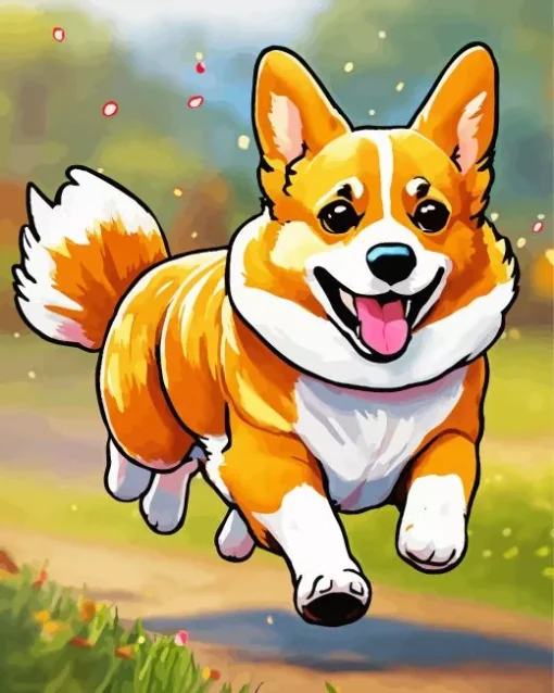 Cartoon Welsh Corgis Diamond Painting