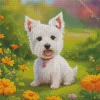 Cartoon West Highland Terrier Diamond Painting