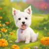 Cartoon West Highland Terrier Diamond Painting