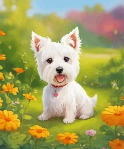 Cartoon West Highland Terrier Diamond Painting