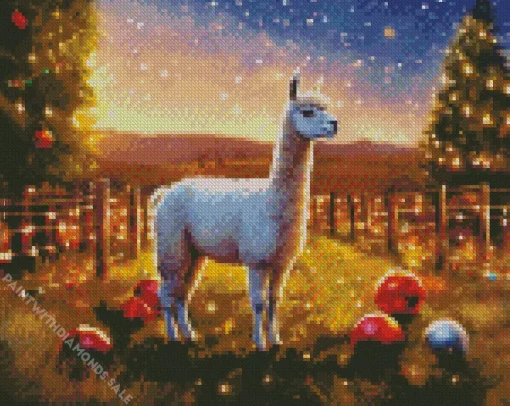 Christmas Alpaca Diamond Painting