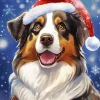 Christmas Australian Shepherd Diamond Painting