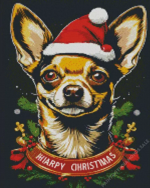 Christmas Chihuahua Diamond Painting