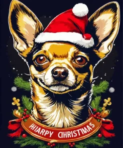 Christmas Chihuahua Diamond Painting