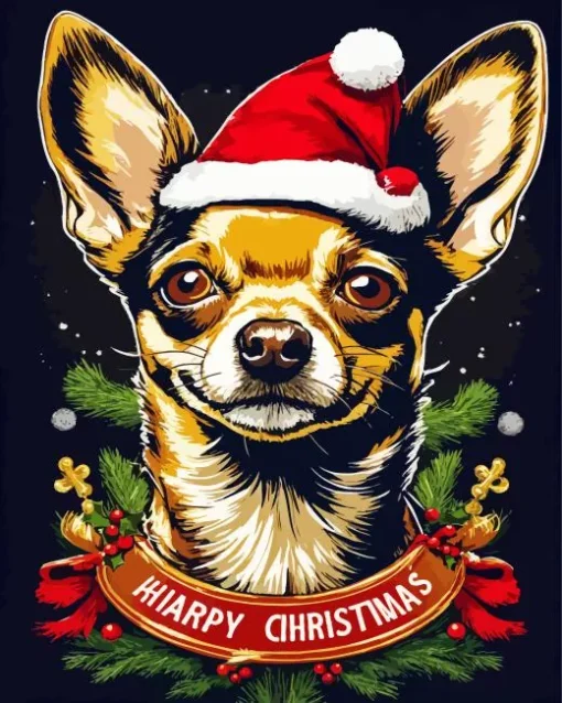 Christmas Chihuahua Diamond Painting