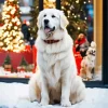 Christmas Great Pyrenees Diamond Painting