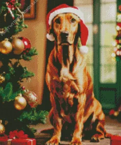 Christmas Irish Setter Diamond Painting