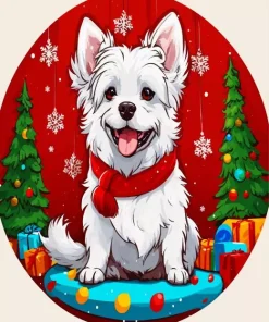 Christmas Maltese Diamond Painting