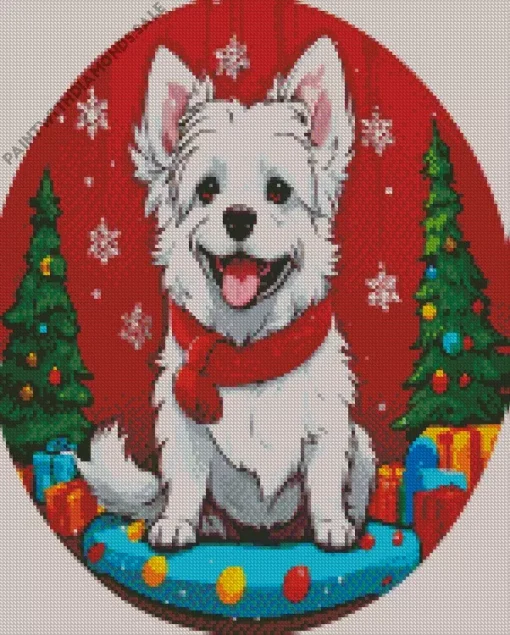 Christmas Maltese Diamond Painting