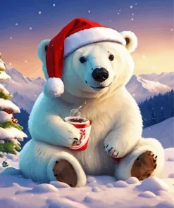 Christmas Polar Bear Diamond Painting