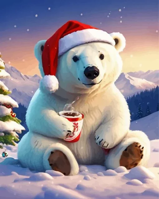 Christmas Polar Bear Diamond Painting