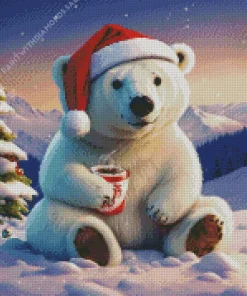 Christmas Polar Bear Diamond Painting