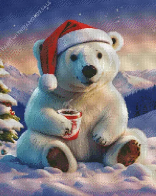 Christmas Polar Bear Diamond Painting