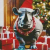 Christmas Rhino Diamond Painting