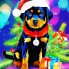 Christmas Rottweiler Diamond Painting