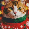 Christmas Tabby Cat Diamond Painting