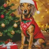 Christmas Vizsla Dog Diamond Painting