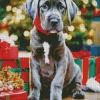 Christmas Weimaraner Diamond Painting